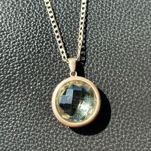 Sterling Silver Prasiolite Pendant & Chain